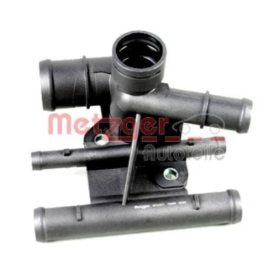 Billede af METZGER 4010227 Kølemiddelflange plastik Cylinderhoved, gearkasse monteret med pakning uden sensor VOLKSWAGEN: Golf 5, Passat B6 Variant
