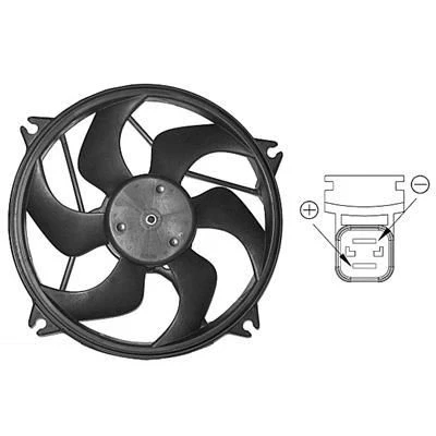 Billede af VAN WEZEL 0904746 Køleventilator 460 med kølerventilatorramme (karm) elektronisk motor CITROËN: Xsara Picasso