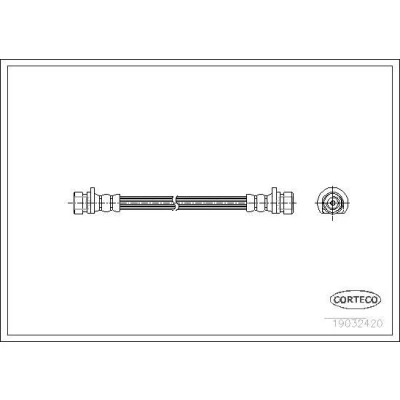 Billede af CORTECO 19032420 Bremseslange bagaksel 254 HONDA: CRX 2