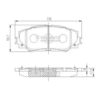 Billede af Bremseklodser NIPPARTS J3602120