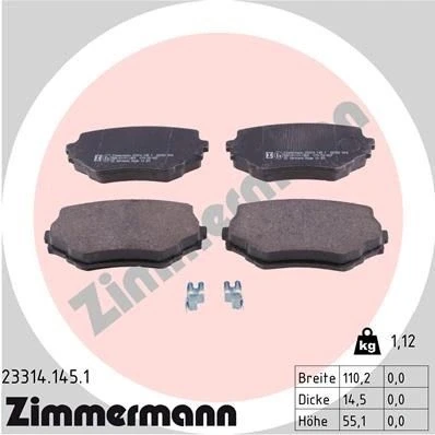 Billede af ZIMMERMANN 23314.145.1 Bremseklodser med akustisk advarsel for slid Billede svarer til leveringsomfang SUZUKI: Grand Vitara 1 SUV