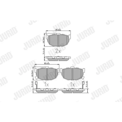 Billede af JURID 572127J Bremseklodser med akustisk advarsel for slid uden tilbehør KIA: Cerato Hatchback, HYUNDAI: COUPE, Elantra III NISSAN: 280ZX