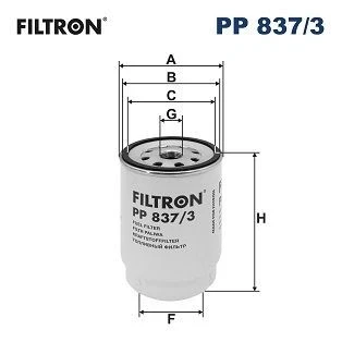 Billede af FILTRON PP 837/3 Brændstoffilter Påskruet filter MAN: TGL