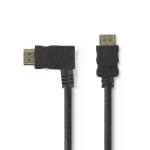 Billede af High Speed HDMI kabel med Ethernet Venstre Hooked Stik 4K@30Hz 10.2 Gbps 1.50 m Runde PVC Sort Plastikpose