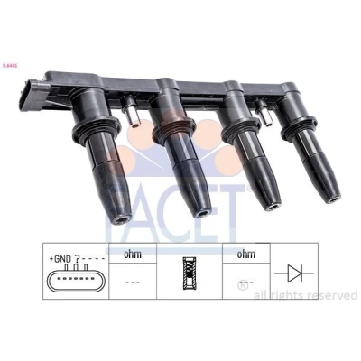 Billede af FACET 9.6445 Tændspole OPEL: Zafira B, Astra J Sports Tourer, Insignia A Hatchback, CHEVROLET: Aveo Cruze Sedan, Hatchback