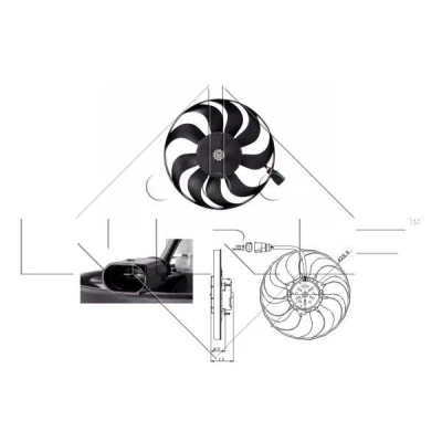 Billede af NRF 47381 Køleventilator 295 12 220 uden kølerventilatorramme (karm) VOLKSWAGEN: Golf 5, Touran I, Jetta 4, SKODA: Octavia 2 Combi