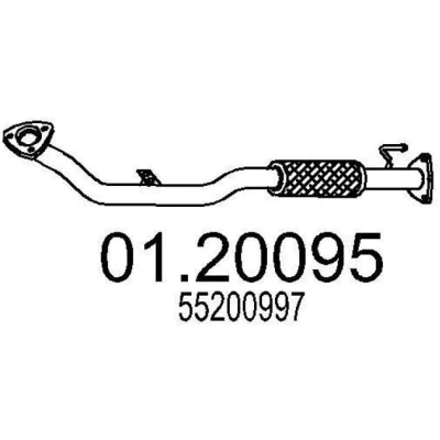 Billede af MTS 01.20095 Udstødningsrør 920 foran til mellemlydpotte FIAT: Doblo I Stationcar
