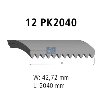 Billede af DT Spare Parts 3.34335 Kileribberem 2040 12