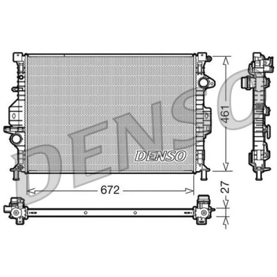 Billede af DENSO DRM10069 Radiator Aluminium 672 461 27 FORD: S Max Mk1, FOCUS 3, MONDEO 4 Turnier, VOLVO: V70 XC60 I