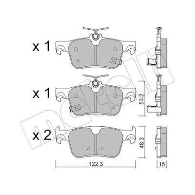 Billede af METELLI 22 1363 0 Bremseklodser med akustisk advarsel for slid