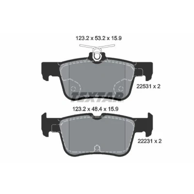 Billede af TEXTAR 2253101 Bremseklodser Ikke forberedt til slidindikator FORD: S Max Mk2, Mondeo 5 Kombi, KUGA 2