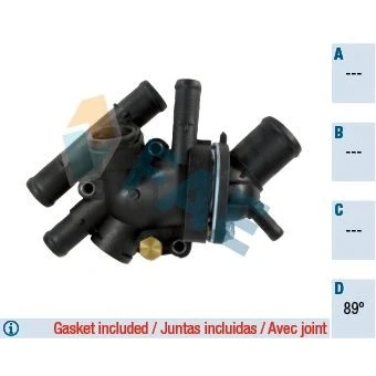 Billede af FAE 5322789 Termostat 89 med pakninger hus RENAULT: CLIO 2, Scénic 1