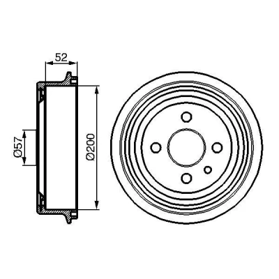 Billede af BOSCH 0 986 477 018 Bremsetromler 242 bagaksel OPEL: Manta B Sedan, A Coupe, Astra F Caravan
