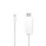 Billede af Mini DisplayPort kabel 1.2 han HDMI udgang 21.6 Gbps Guldplateret 0.20 m Runde Flettet Sølv Cover Window Box