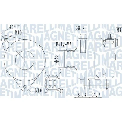 Billede af MAGNETI MARELLI 063732121010 Generator 14V 150A KIA: CARNIVAL / GRAND 3