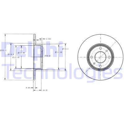 Billede af DELPHI BG2322 Bremseskiver 251 10 4 fuldstændigt olieret ubehandlet uden hjullejer, ABS sensorring FIAT: BRAVO 2, Stilo Hatchback