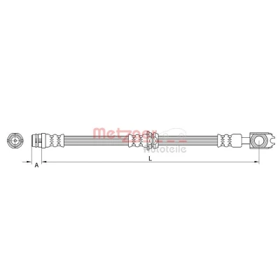Billede af METZGER 4116205 Bremseslange 517 AUDI: A2