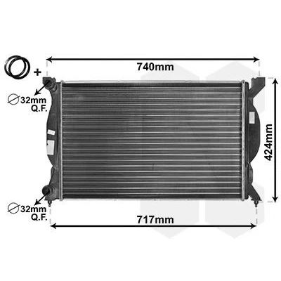 Billede af VAN WEZEL 03002201 Radiator Aluminium 630 400 35 *** IR PLUS med tilbehør Mekanisk fuget køleripper AUDI: A6 C5 Avant, Sedan, A4 B7 Sedan