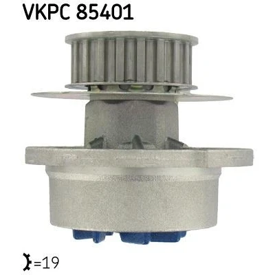 Billede af SKF VKPC 85401 Vandpumpe 19 med pakninger Metal til tandremsdrift OPEL: Kadett E CC, Cabriolet, Corsa A CC