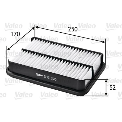 Billede af VALEO 585370 Luftfilter 52 170 250 Filterindsats MITSUBISHI: OUTLANDER 3, ASX SUV, Lancer 8, TOYOTA: HILUX 5 Pick up, CITROËN: C4 Aircross