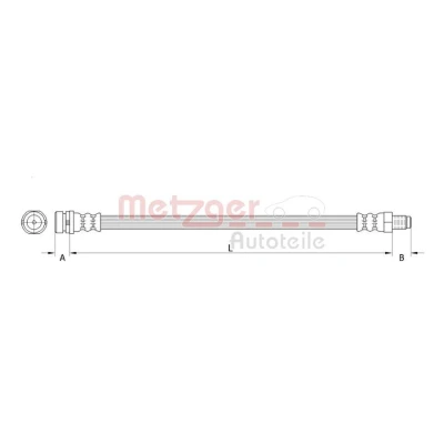 Billede af METZGER 4111335 Bremseslange Bagaksel venstre, højre, ved bremsekaliber 275mm M10 x 1mm