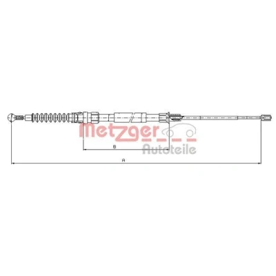 Billede af METZGER 10.7518 Håndbremsekabel venstre 1447/805 COFLE VOLKSWAGEN: GOLF 5, 6, SEAT: Altea, Leon II Hatchback, Altea XL