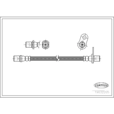 Billede af CORTECO 19032205 Bremseslange Bagaksel højre 356 TOYOTA: Carina E Hatchback