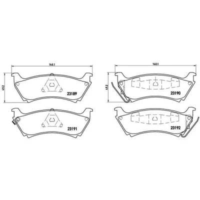 Billede af BREMBO P 50 040 Bremseklodser med akustisk advarsel for slid stempelklips tilbehør MERCEDES BENZ: ML klasse
