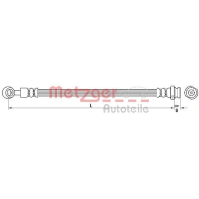 Billede af METZGER 4110718 Bremseslange 297 M10 x 1 SF KIA: cee‘d I Hatchback, Stationcar