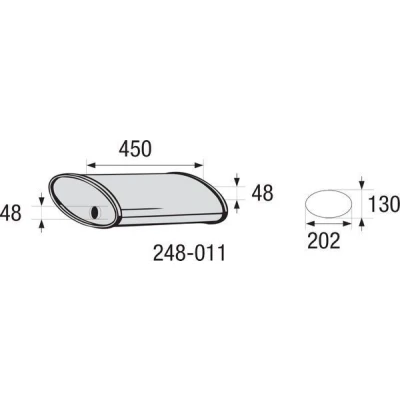 Billede af BOSAL 248 011 Midterste, lyddæmper, universal