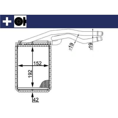 Billede af MAHLE ORIGINAL AH 22 000S Varmeveksler med tilbehør monteringsdele, kappe