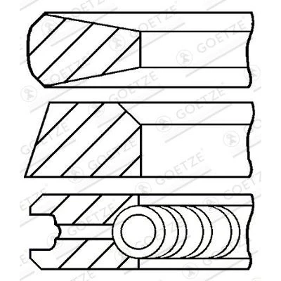 Billede af Goetze ENGINE 08 432700 00 Stempelringsæt 104 Diamond Coated