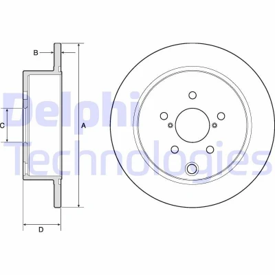Billede af DELPHI BG4776C Bremseskiver 274 10 5 fuldstændigt coatet ubehandlet uden hjullejer, ABS sensorring SUBARU: Forester IV, XV II, I