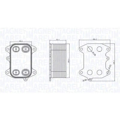 Billede af MAGNETI MARELLI 350300003300 Olieradiator VOLKSWAGEN: Polo V Hatchback, GOLF 6, Touran I, SEAT: Ibiza 4 ST, Leon II 4, SKODA: Fabia 2