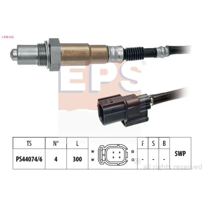Billede af EPS 1.998.153 Lambdasonde Made in Italy OE Equivalent opvarmet, pladesonde, Gevind, forsmurt HONDA: CIVIC 9 Tourer, CR V 4, ACCORD 8
