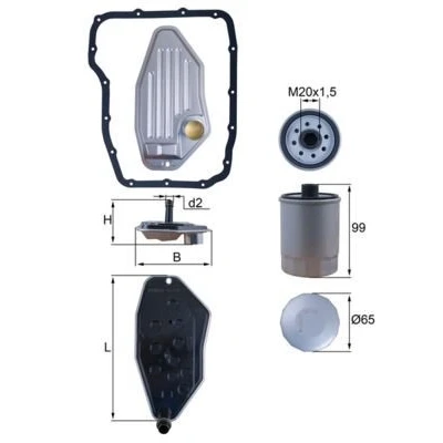 Billede af MAHLE ORIGINAL HX 276 KIT Automatfilter inkl. pakningssæt JEEP: GRAND CHEROKEE 3