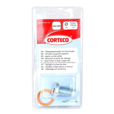 Billede af CORTECO 220126S Bundprop M 18 x 1,50 22 8 med tætningsring OPEL: Insignia A Sports Tourer, Hatchback, Sedan