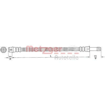 Billede af METZGER 4110363 Bremseslange 195 VOLKSWAGEN: Multivan 5 (7HM, Transporter