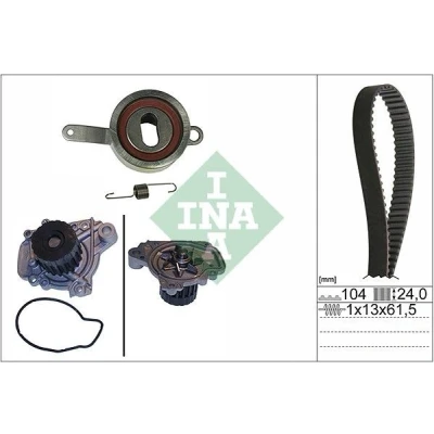 Billede af INA 530 0314 30 vandpumpe + Tandremssæt med HONDA: CIVIC 6 Stufenheck, Hatchback