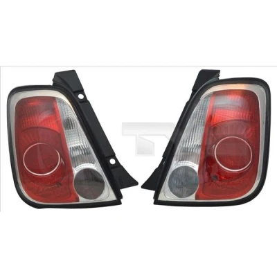 Billede af TYC 11 11284 21 2 Baglygter venstre sort uden lampeholder FIAT: 500 Hatchback