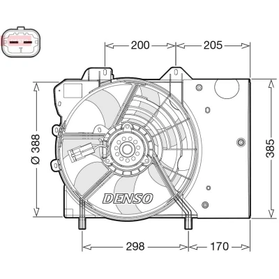 Billede af DENSO DER21024 Køleventilator 12 PEUGEOT: 208 I Hatchback