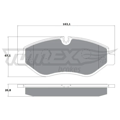 Billede af TOMEX brakes TX 14 25 Bremseklodser foraksel Forberedt til slidindikator MERCEDES BENZ: ML klasse, Vito Van, Bus