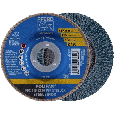 Billede af PFERD POLIFAN PFC PSF STEELOX 67769115 Slibeskive, vinkelsliber 115mm 133001/min 22.23mm