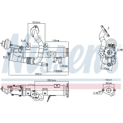 Billede af NISSENS 989448 EGR køler med undertryk bypass AUDI: A5 B8 Coupe, A4 Avant, Sedan