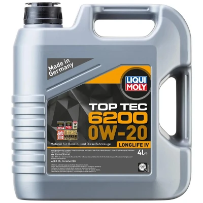 Billede af Liqui Moly Top Tec 6200 0W 20 4l Motorolie 20788 VOLKSWAGEN: Polo VI, up! Hatchback, V SKODA: Octavia 3 Schrägheck, Combi