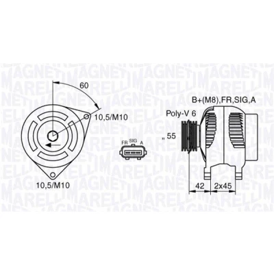 Billede af MAGNETI MARELLI 063377416010 Generator 12V 150A FORD: Focus 2, FIESTA 5, 2 Kombi, VOLVO: V50, S40 II, C70 Cabriolet, MAZDA: 3 Sedan