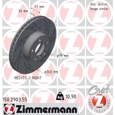 Billede af ZIMMERMANN 150.2903.55 Bremseskiver 340 30 6/5 5 120 indvendigt ventileret, opslidset coatet højkarboniseret BMW: 3 Touring, 1 Hatchback, 4 Gran Coupe