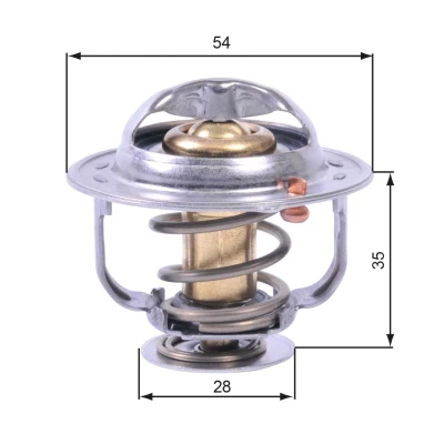 Billede af GATES TH43880G1 Termostat 80 med pakninger uden hus CHEVROLET: Cruze Sedan, Captiva, Nubira Sedan