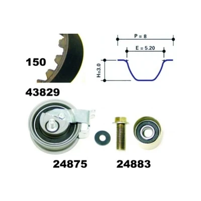 Billede af MAPCO 23912 Tandremssæt 150 med add on materiale SKODA: Octavia 1 Combi, VOLKSWAGEN: Golf 4, SEAT: Leon I Hatchback