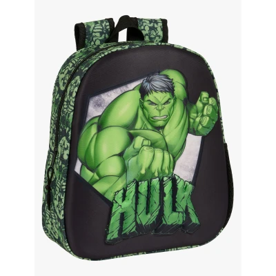 Billede af Hulk 3D Børnetaske Sort Grøn 27 x 33 10 cm Skoletaske